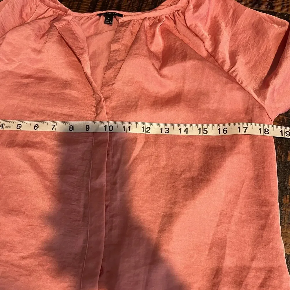 Talbots Blouse Womens‎ 4 Pink Button Down 3/4 Sleeve Lightweight Top Polyester